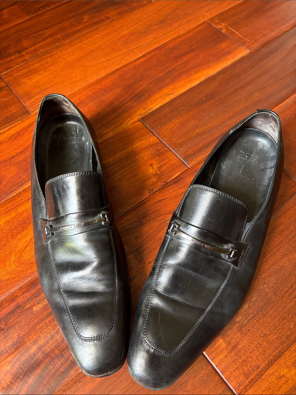 Hugo Boss Black Leather Bit Loafers